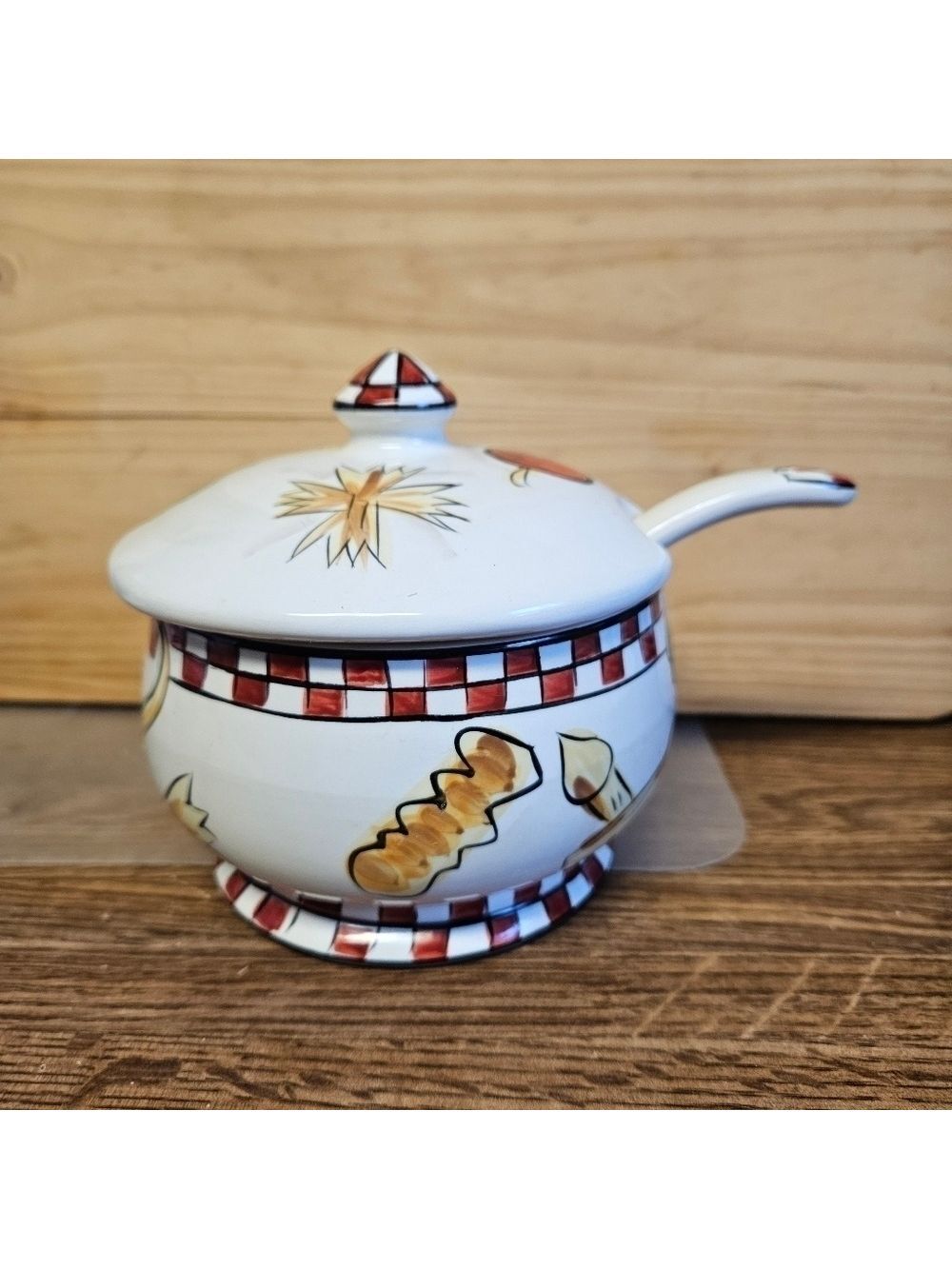 Tabletops Gallery Pasta 101 Ceramic Handcrafted Grated Cheese Bowl Server